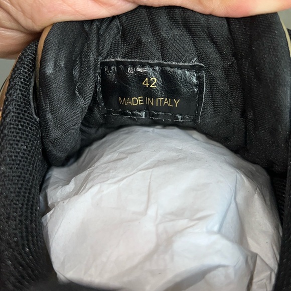 Preowned VERSACE "Trigreca" Logo Monogram Sneakers Gold/Brown. - Picture 7 of 17